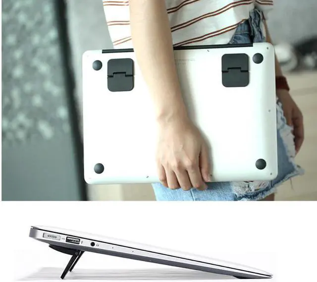 Main image of Mini Portable Invisible Laptop Holder Adjustable Cooling Feet Stand Holder Foldable Laptop Heat Reduction Notebook Accessory