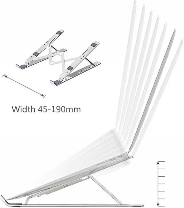 Alt view image 3 of 6 - Foldable Laptop Stand Holder Aluminium Adjustable PC Computer Notebook Tablet Stand Support for Macbook Pro Air
