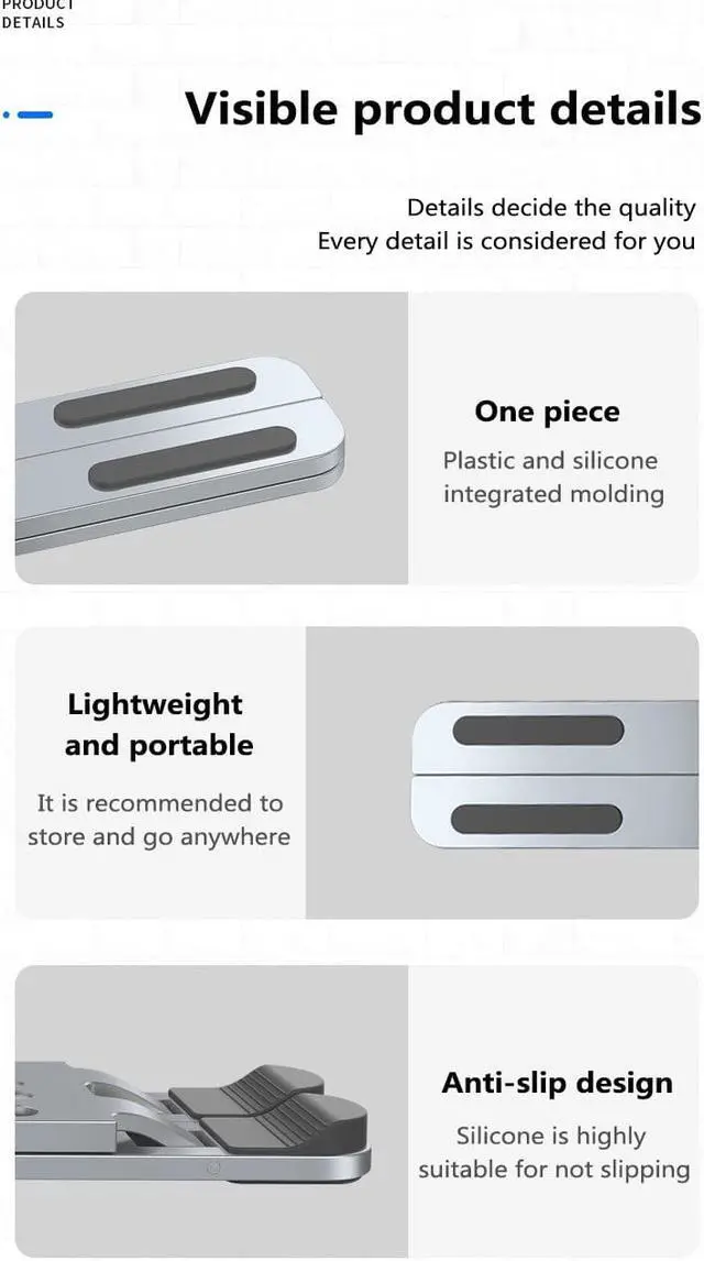 Alt view image 5 of 6 - Laptop Holder For MacBook Air Pro Notebook Foldable Aluminium Alloy Laptop Stand Cooling Bracket Laptop Holder For Notebook
