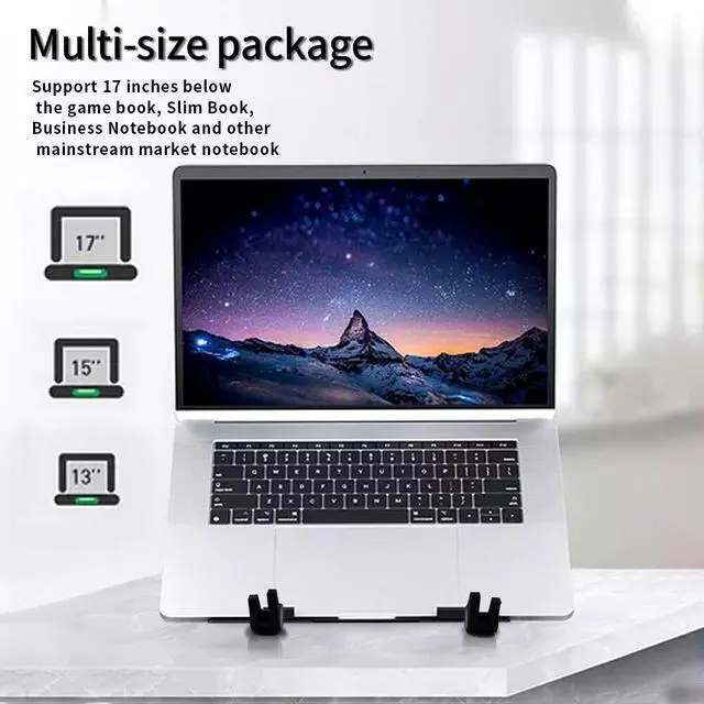 Alt view image 6 of 6 - TISHRIC T6 Laptop Stand/Racks/Base/Holder Adjustable Foldable Laptop Stand Aluminium Notebook Stand Support Laptop Accessories
