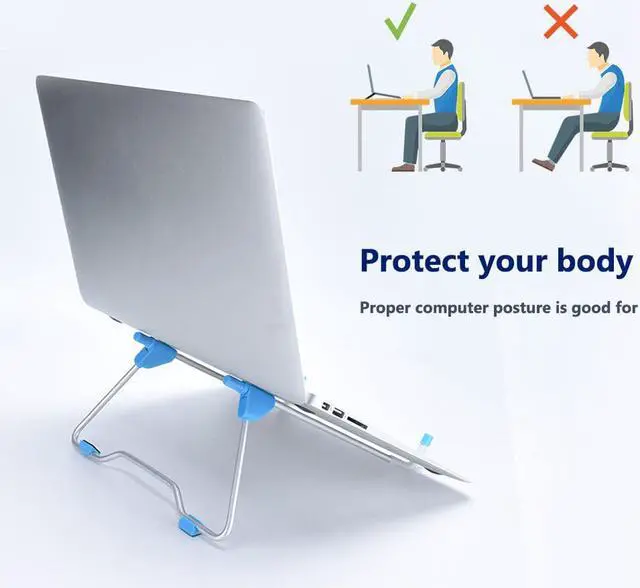 Alt view image 3 of 6 - Folding Aluminum Alloy Bracket Support Portable Laptop Stand Viewing Angle/Height Adjustable High Quality for 10-17inch Notebook