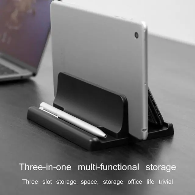 Alt view image 2 of 6 - Vertical Laptop Stand Desktop Computer Stand Adjustable Laptop Stand, Dual Vertical Laptop Stand For Macbook Air Pro Desktop