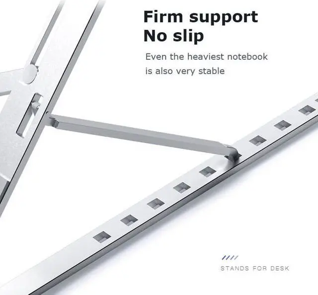 Alt view image 3 of 6 - Laptop Cooling Stand Adjustable Foldable Aluminum Desktop Notebook Holder Desk Stand For 7-15 inch Macbook Pro Air