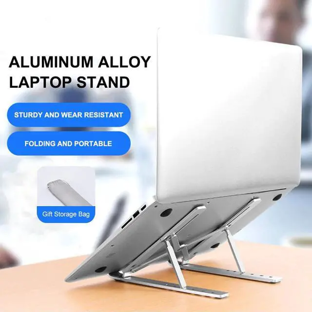 Alt view image 2 of 6 - Alloy Portable Laptop Stand Notebook Laptop Accessories for Macbook Pro 13 Foldable Laptop Holder Desk for Mi Notebook Pro Etc