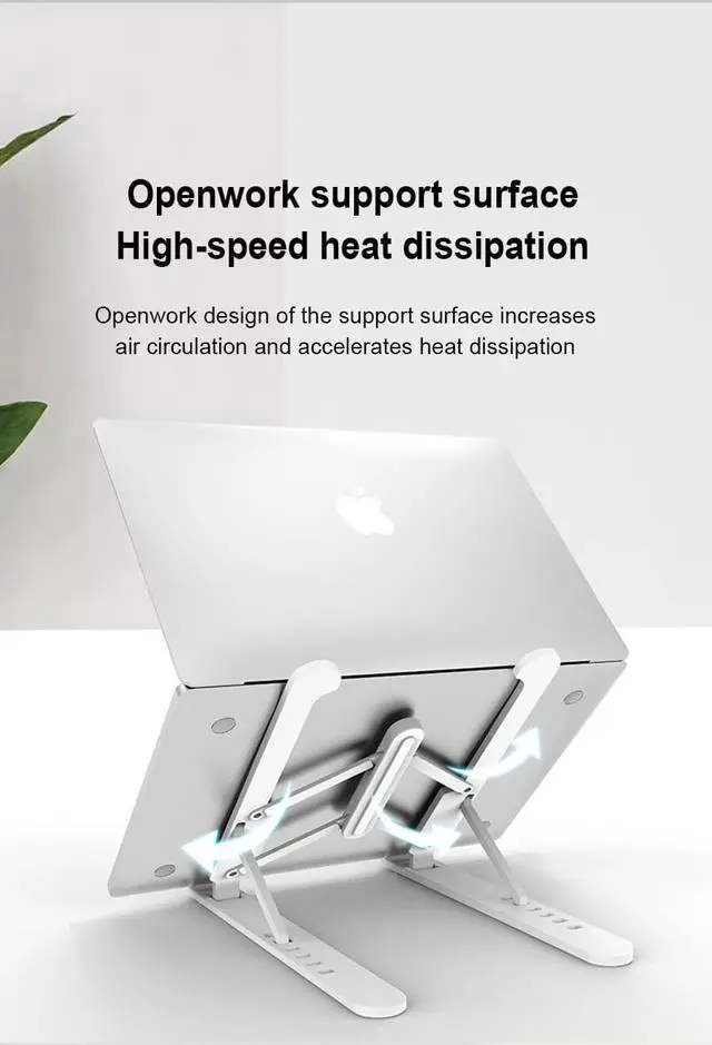Alt view image 4 of 6 - Adjustable Portable ABS Laptop Stand Foldable Support Base Notebook Stand For Lapdesk Computer Laptop Holder