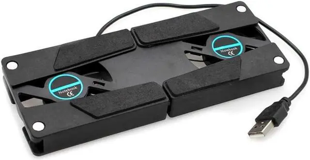 Alt view image 4 of 6 - 2 Fans Cooler Notebook Cooler Stand Fan laptop cooler Rotatable USB Fan cooling pad for Computer Laptop Dual Cooling Fan