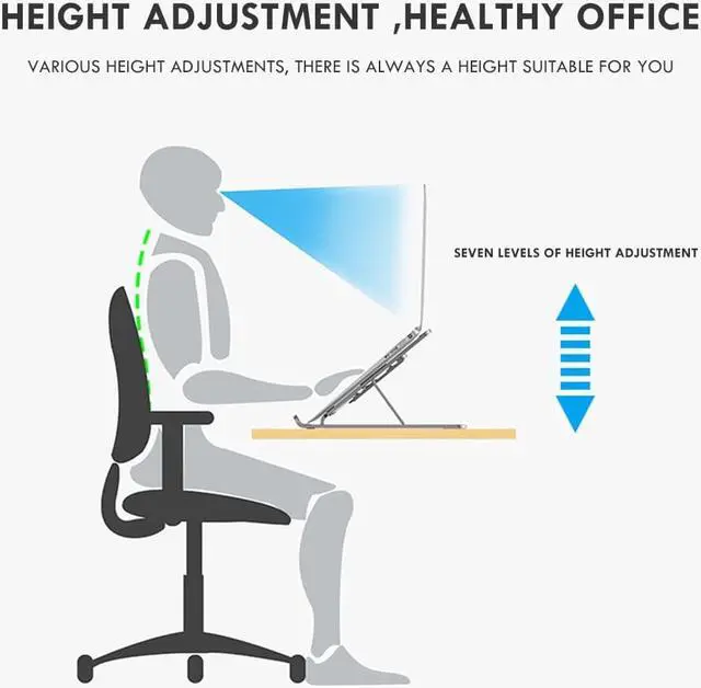 Alt view image 6 of 6 - Adjustable Aluminium Alloy Laptop Stand Laptop Holder for MacBook Pro Notebook Foldable Bracket Notebook Stand sfor PC Notebook