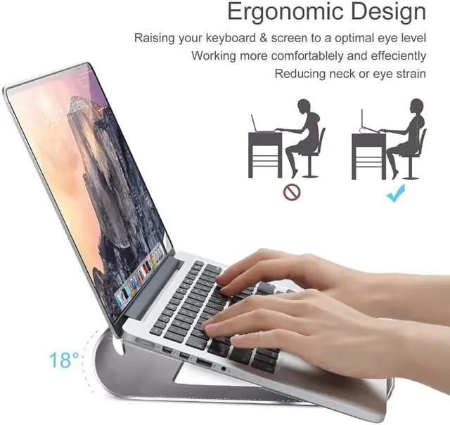 Alt view image 5 of 6 - Arvin Aluminum Tablet Laptop Holder Stand For Macbook Air Pro Retina 11 12 13 15 Inch Notebook Laptop Cooling Mount For HP Dell