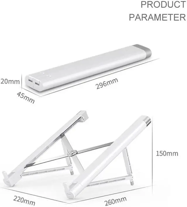 Alt view image 2 of 6 - Notebook Stand Adjustable Base Foldable Laptop Holder For Macbook Pro iPad Tablet Portable Laptop Stand Cooling Pad Accessories