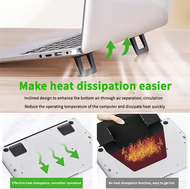 Alt view image 5 of 6 - 2 Pcs Mini Portable Invisible Laptop Holder Adjustable Cooling Stand Foldable Multifunctional Holder 1Pair for Laptop Notebook