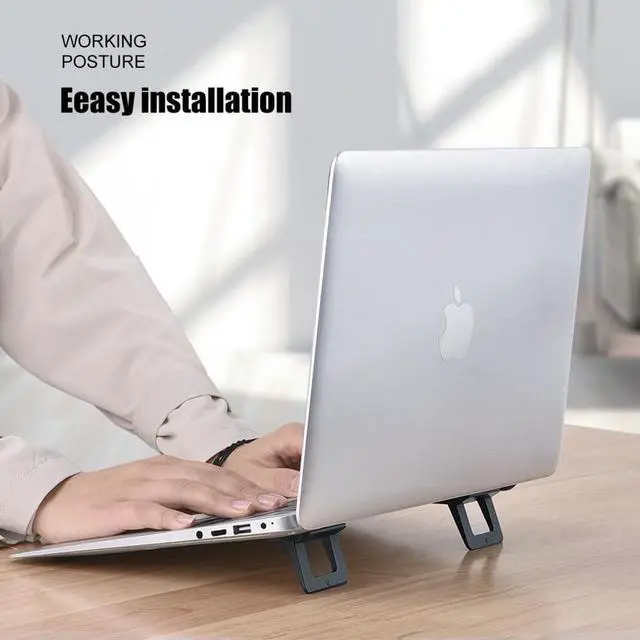 Alt view image 2 of 6 - Mini Portable Invisible Laptop Holder Adjustable Cooling Stand Foldable Multifunctional Holder 1Pair for Laptop Notebook