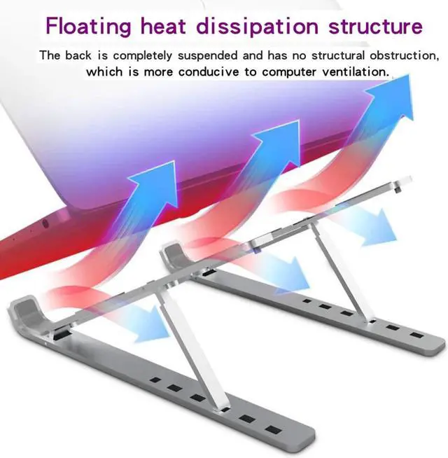 Alt view image 5 of 6 - Foldable Laptop Holder for MacBook Air Pro Notebook Laptop Stand Bracket Laptop Holder for PC Notebook 6 Heights Adjustable