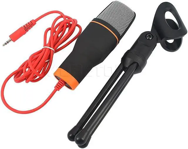Alt view image 5 of 6 - kebidu New 3.5mm Audio Wired Stereo Condenser SF 666 Microphone With Holder Stand Clip For PC Chatting Singing Karaoke Laptop