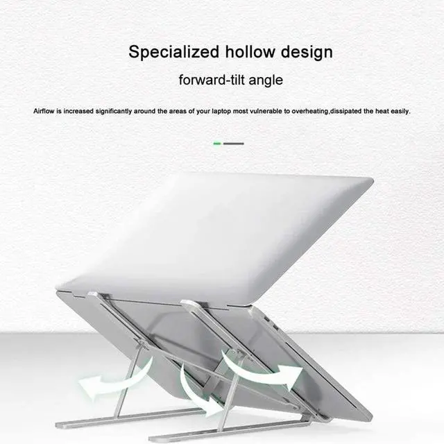 Alt view image 5 of 6 - Laptop Stand Adjustable Aluminum Desktop Notebook Stand Folding Cooling Rack Computer Holder for 11-17Inch Notebook