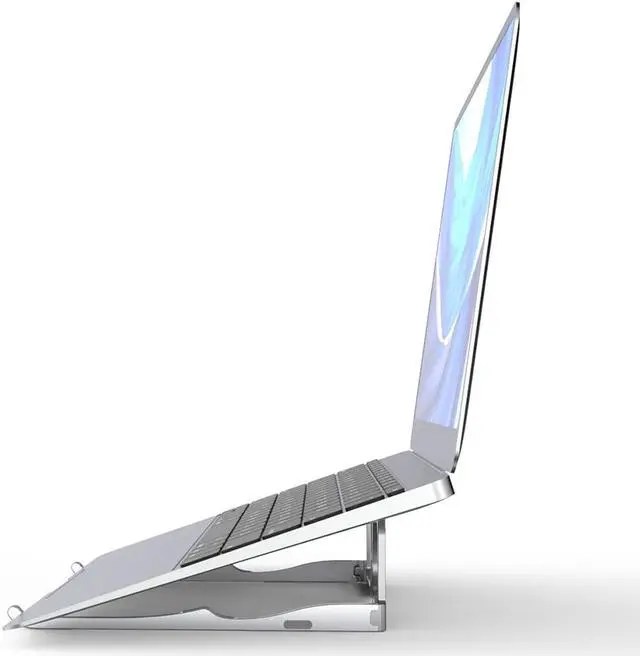 Alt view image 6 of 6 - Multifunctional Notebook Durable Adjustable Holder Desktop Easy Use Mount Foldable Cooling Support Aluminum Alloy Laptop Stand
