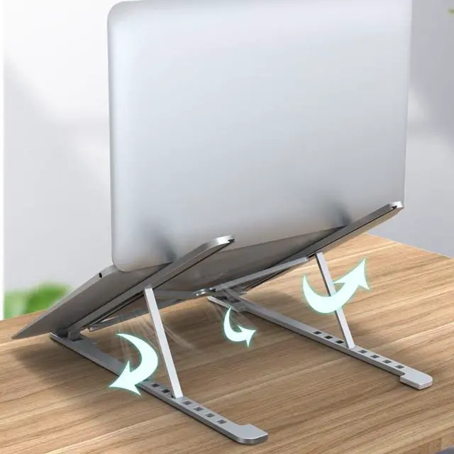 Alt view image 3 of 6 - Folding Adjustable Laptop Stand Holder Universal Non Slip Laptop Stand Rack Aluminum Alloy Cooling Barcket for MacBook Notebook