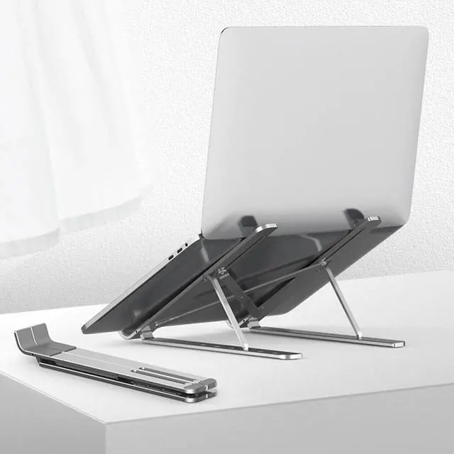 Alt view image 4 of 6 - Foldable Adjustable Laptop Stand Portable Metal Laptop Cooling Support Desktop Notebook Holder Bracket for 4 to 10 inch Notebook
