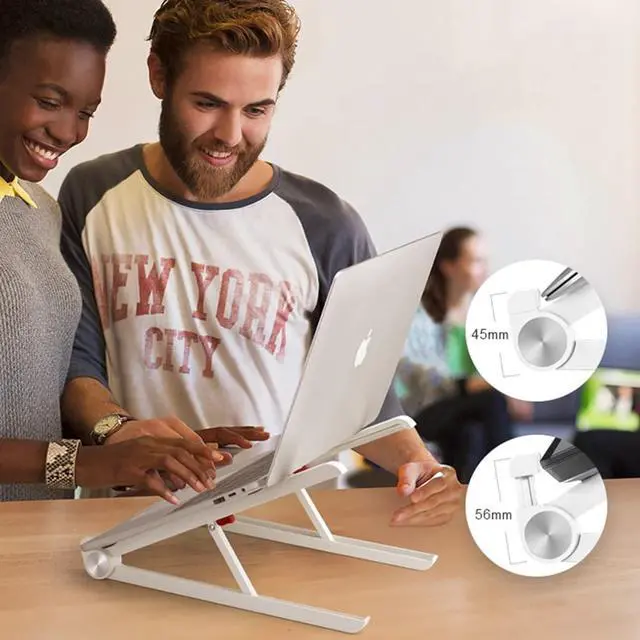 Alt view image 3 of 6 - Portable Base Notebook Stand Foldable Laptop Stand Adjustable Holder For Macbook Pro Tablet Support Computer Cooling Stand Riser