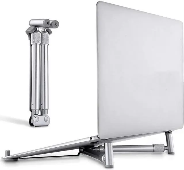Alt view image 2 of 6 - Adjustable Aluminum Laptop Stand Foldable Ergonomic Desk Laptop Holder for Pro Laptop Riser Cooling X Stand
