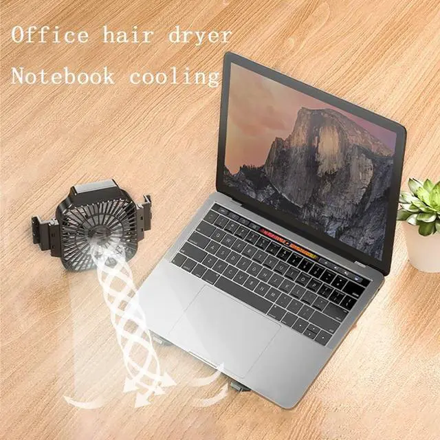 Alt view image 4 of 6 - Portable Laptop Stand With Cooling Fan Foldable Stand Adjustable Aluminum Alloy Notebook Holder For MacBook