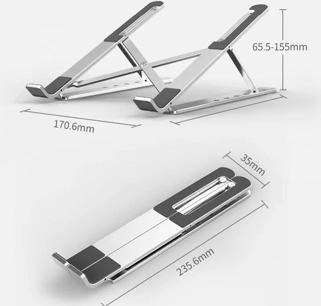Alt view image 6 of 6 - Laptop Stand for MacBook Pro Notebook Stand Foldable Aluminium Alloy Tablet Stand Bracket Laptop Holder for Notebook