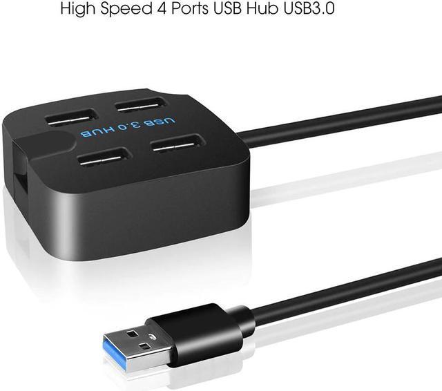 Alt view image 2 of 6 - KEBIDU Mini 4 ports USB3.0 HUB Splitter High Speed HUB USB2.0 for Desktop Laptop with Stand Holder for Phone Tablet PC Black