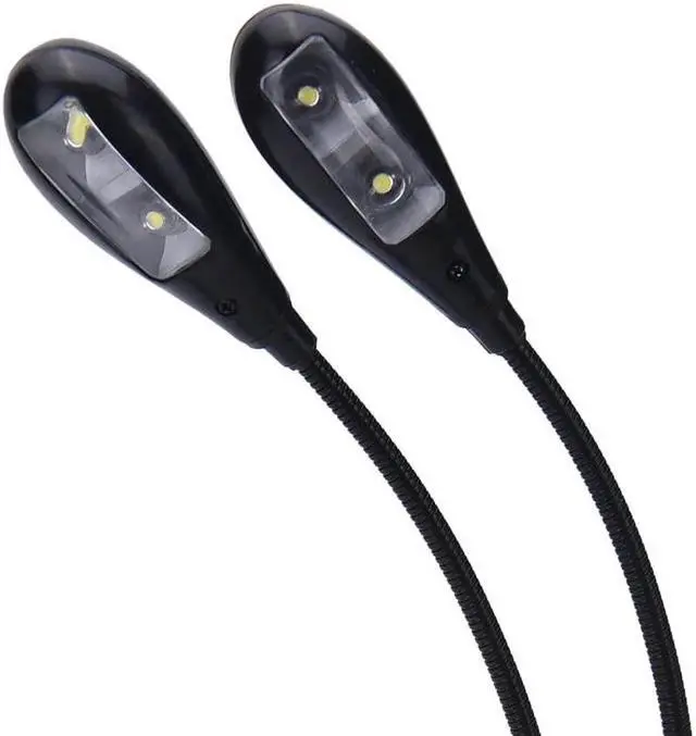 Alt view image 5 of 6 - Convenient Reading Lamp Dual Arms 4 LED Light Flexible Clip on Book Sheet Music Stand Light Student Dormitory Lights With Clip