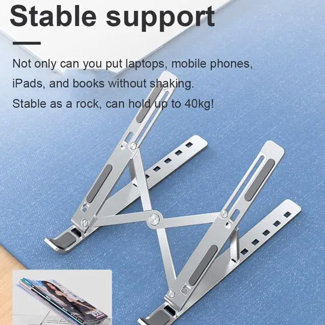 Alt view image 4 of 6 - Adjustable Support Laptop Holder Portable Aluminum Laptop Stand For Macbook Pro Air Notebook Riser Stand Cooling Bracket