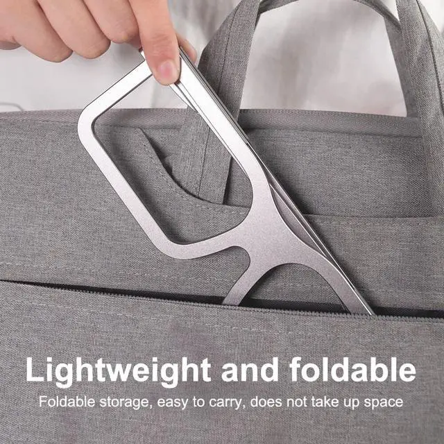 Alt view image 5 of 6 - Adjustable Aluminum Laptop Stand for Desk Portable Riser Glasses Shape Holder Stand GK99