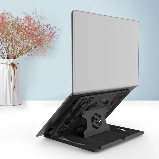 Alt view image 3 of 6 - Elevation Laptop Stand With Phone Stand 11-17 Inch Cooling Rack Adjustable Non Slip Desktop Stand Foldable For Macbook Xiaomi