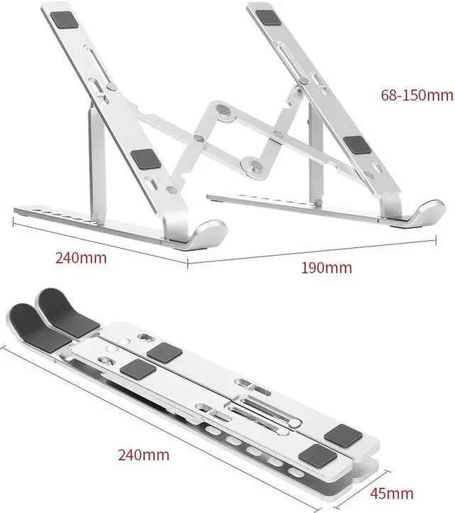 Alt view image 2 of 6 - 7 level Laptop Stand Adjustable notebook stand for MacBook Aluminum Alloy Portable Foldable Laptop Holder For Macbook Pro Air