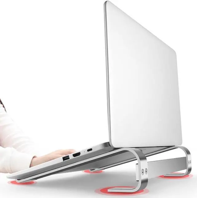Alt view image 2 of 6 - Aluminum Alloy Laptop Stand Portable Base Notebook Stand Holder For Macbook Air Pro Non slip Computer Cooling Bracket 11 18 inch