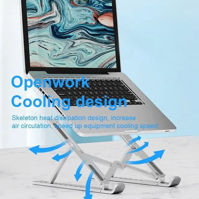 Alt view image 5 of 6 - Portable Laptop Stand Folding Support Base Notebook Stand For Macbook Pro Lapdesk Computer Laptop Holder Cooling Bracket Riser