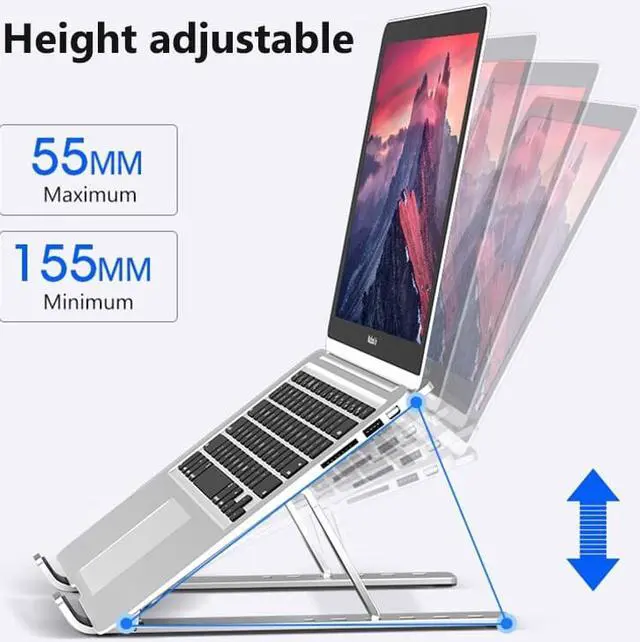 Alt view image 2 of 6 - Aluminum Laptop Holder Computer Supoort Stand For Macbook Pro Base Portable Notebook Stand Adjustable Cooling Base Bracket