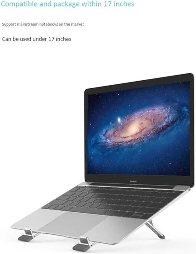 Alt view image 3 of 6 - Laptop Stand Portable Aluminum Laptop Mount Notebook Riser with 5 Levels Height Adjustment for Laptops Within 17 Inches