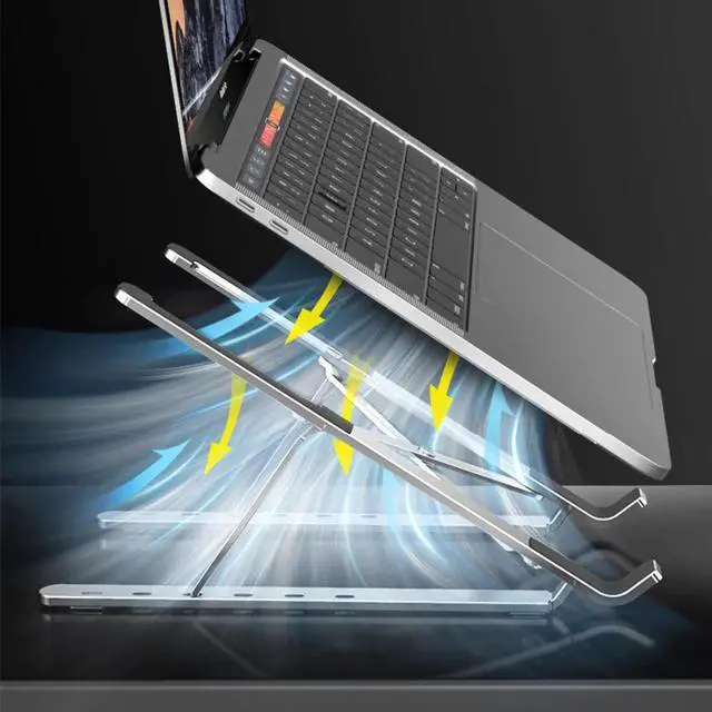 Alt view image 4 of 6 - Laptop Stand for MacBook Pro Notebook Stand Foldable Aluminium Alloy Tablet Stand Bracket Laptop Holder for Notebook