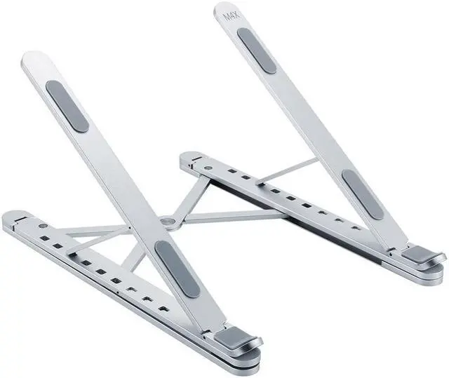 Alt view image 6 of 6 - Laptop Stand, Portable Computer Laptop Mount, Aluminum Laptop Riser with 9 Levels Height Adjustment, Fully Collapsible