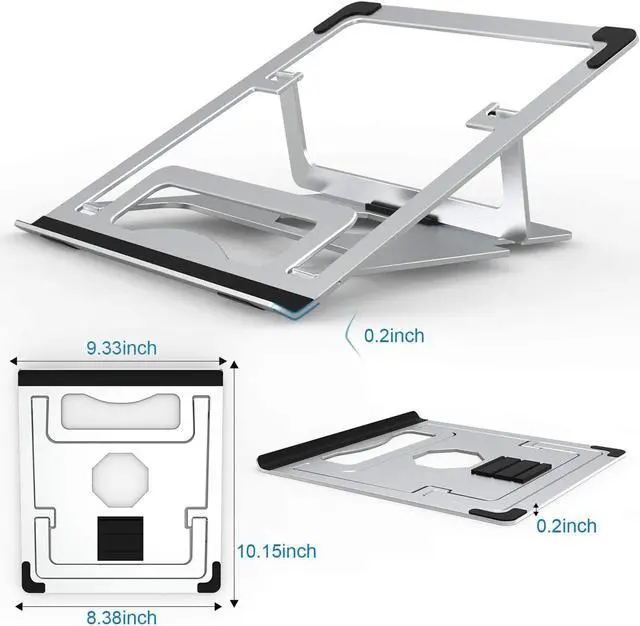 Alt view image 6 of 6 - Non Slip Laptop Stand Holder Desktop Tablets Bracket Ergonomic Notebook Cooling Pad Stand for Computer Book/iPad/PC Accessories