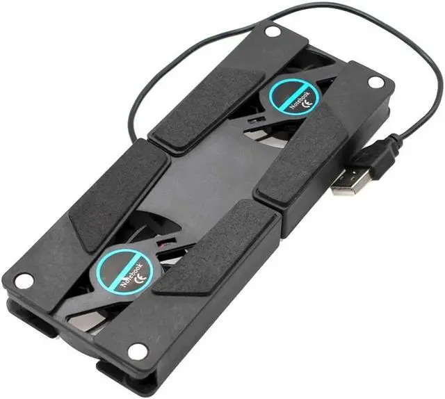 Main image of Hot Laptop Desk Support Dual Cooling Fan Notebook Computer Stand Foldable USB Rack Holder Black