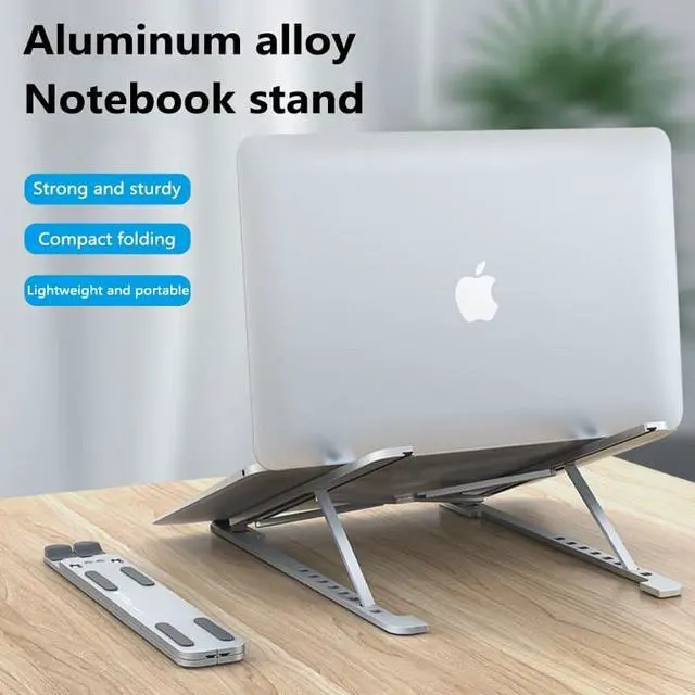 Alt view image 4 of 6 - Laptop Holder For MacBook Air Pro Notebook Foldable Aluminium Alloy Laptop Stand Cooling Bracket Laptop Holder For Notebook