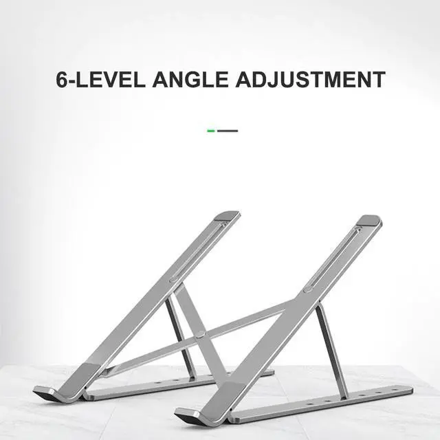 Alt view image 3 of 6 - Alloy Portable Laptop Stand Notebook Laptop Accessories for Macbook Pro 13 Foldable Laptop Holder Desk for Mi Notebook Pro Etc