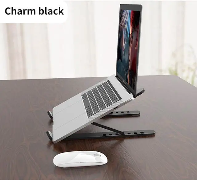 Alt view image 4 of 6 - Portable Laptop Stand Foldable Support Base Notebook Stand Holder For Macbook Pro Air HP desk Computer Cooling Bracket Riser