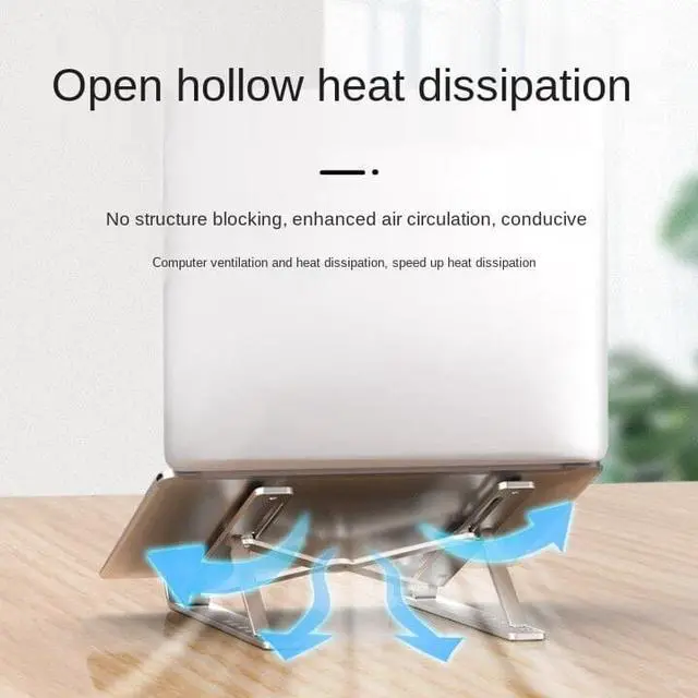 Alt view image 6 of 6 - Laptop Stand Foldable Support Base Notebook Stand Material Holder Lapdesk Computer Holder PC Stand Cooling Bracket Riser Fashion