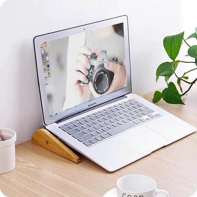 Main image of Adjustable Laptop Stand Wooden Notebook Stand for Macbook Air Pro 11 12 13 15 Lenovo HP Asus Portable Computer Cooling Bracket