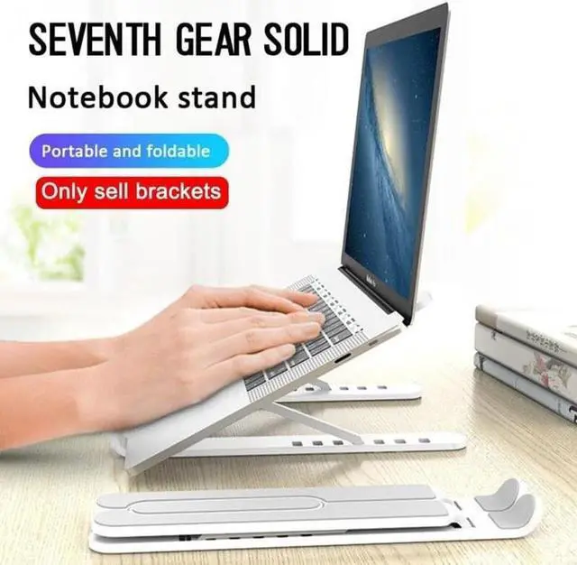 Alt view image 5 of 6 - Foldable Laptop Tablet Stand With Cooling Fan Heat Macbook Cooler Air Dissipation HP Pro Notebook Holder For Desktop Stand E0W9