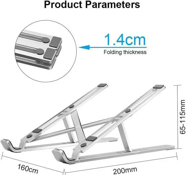 Alt view image 5 of 6 - Laptop Stand for MacBook Pro Notebook Stand Foldable Aluminium Alloy Tablet Stand Bracket Laptop Cooling Holder for Notebook
