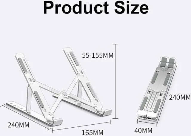 Alt view image 6 of 6 - Adjustable Support Laptop Holder Portable Aluminum Laptop Stand For Macbook Pro Air Notebook Riser Stand Cooling Bracket