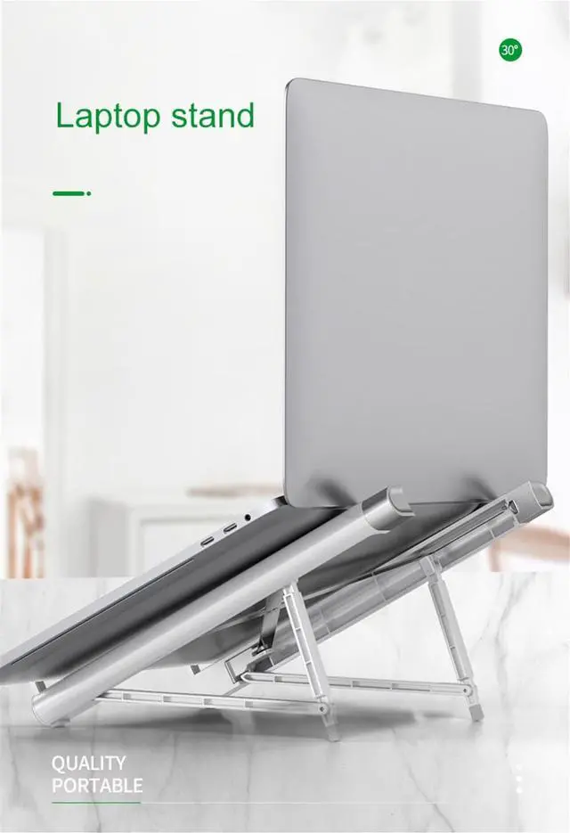 Alt view image 3 of 6 - Notebook Stand Adjustable Base Foldable Laptop Holder For Macbook Pro iPad Tablet Portable Laptop Stand Cooling Pad Accessories