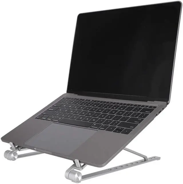 Alt view image 2 of 6 - Aluminum Alloy Portable Laptop Stand Adjustable Notebook Cooling Stand Riser Foldable Laptop Bracket Support Holder