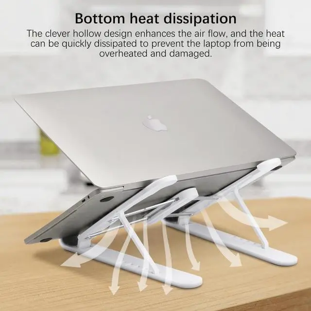 Alt view image 3 of 6 - GOOJODOQ Portable Laptop Holder for MacBook Pro Notebook Foldable Laptop Stand Bracket Laptop Holder for PC Notebook iPad HP